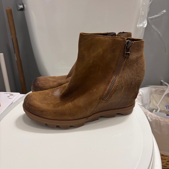 Sorel Joan of Arctic ll Wedge Zip Brown Ankle Boots Booties Size 8.5 - Picture 1 of 13